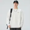 Sudadera de cuello redondo de otoño para hombre Marca de moda americana Nueva colección Primavera y Otoño 2026 Camiseta de manga larga estampada informal holgada Ropa para hombre