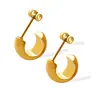 Pendientes de Acero Inoxidable Chapado en Oro Real de 18 Quilates con Diseño de Nicho Ins Europeo y Americano, Pendientes Sencillos Personalizados para Mujer