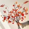 Adornos de Frutas de Linterna Artificiales para Sala de Estar, Decoraciones de Flores Artificiales para Año Nuevo, Flores de Nochevieja, Ramas de Frutos de Onagra