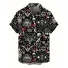 2026 US TIKTEMU Havaí Fina Solta Estampa Digital 3D Camisa Casual Masculina de Manga Curta Venda Direta
