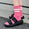 Calcetines Largos para Mujer Mekki Otoño e Invierno Media Pantorrilla Estilo Japonés Rayados Deportivos Primavera y Otoño Calcetines Largos Venta al por Mayor
