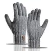 Novas Luvas Quentes de Inverno Transfronteiriças Tela Sensível ao Toque Mais Veludo Espessadas Luvas de Tricô À Prova de Frio Lã de Alpaca Luvas Masculinas