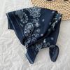 Lenço de Cabeça Estilo Japonês Fresco Primavera e Verão Novo Combina com Tudo Floral Algodão e Linho Lenço Quadrado Pequeno Lenço Decorativo Fino Feminino