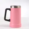 Taza de Cerveza de 24 oz Acero Inoxidable 304 Taza de Doble Pared con Aislamiento al Vacío Gran Capacidad Portátil para Oficina con Asa