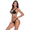 Bikini Traje de Baño Mujeres Color Sólido Europeo y Americano Comercio Exterior 2021 Nuevo bikini Hebilla Sexy Bikini Dividido