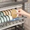 Escurridor de platos y cuencos, escurridor de vajilla, escurridor de doble capa para encimera, estante para cuencos de vajilla de cocina minimalista moderno al por mayor