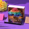 Regalos Culturales y Creativos de Venta Caliente Transfronterizos, Calendario Escultura de Papel Árbol de la Vida, Adornos Decorativos de Escritorio, Bloc de Notas Estéreo 3D