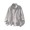 Chaqueta de vuelo resistente estilo americano con cuello alto para hombre, chaqueta de cuero tie-dye pesada de otoño, chaqueta bomber de béisbol moderna