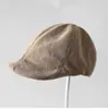 Chapéu de Veludo Listrado Colorido Fino Novo Outono/Inverno Unissex Moda Versátil Temperamento Boné de Baseball