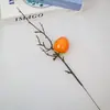 Fruta de Caqui Simulada de Cabeza Única y Doble Rojo y Amarillo Bellota Oro Rama de Fruta Decoración de Vitrina para el Hogar Sala de Estar Exhibición Venta al por Mayor