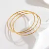 Pulseira Anel Liso de Design Simples Mais Vendida Transfronteiriça Nicho Luxo Leve High-End Pulseira de Aço Titânio Empilhada de Três Camadas em Vários Estilos