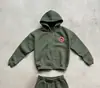 2025 Moda de Rua Transfronteiriça Europeia e Americana Hip-Hop Cardigan com Capuz e Zíper Corte Amplo Unissex Conjunto Esportivo Estampado