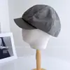 Gorra de Lino Estilo Minimalista para Viajes Diarios para Mujer, Gorra Casual Elegante de Otoño e Invierno, Gorra de Boina Versátil Relajada, Moderna