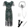 Aliexpress S-4XL Europeo y Americano Años 20 Gatsby Retro Vestido de Baile Lentejuelas Borlas Moda Vestido con Cuentas