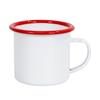 Taza de esmalte para transferencia de calor en blanco vintage Taza recubrimiento para sublimación camping al aire libre personalidad color borde rizado taza de café