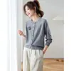 Top de Malha Fresco e Simples para o Início da Primavera Feminino 2026 Novo Ajuste Slim Malha Emagrecedora
