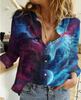 Camisa de manga larga con estampado 3D de lobo transfronterizo europeo y americano con imagen personalizada, nueva moda de comercio exterior de otoño para mujer, venta al por mayor
