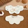 Babadores Impermeáveis Bebê Estilo Coreano Ins, Babadores de Algodão Puro Dupla Face para Bebês, Babadores em Formato de Pétala para Meninas e Meninos