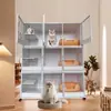 Gaiola de Criação de Gatos, Gaiola de Criação de Três Camadas, Casa de Gato Villa de Madeira Maciça de Espaço Livre para Uso Doméstico, Abrigo para Gatos, Armário para Gatos, Gaiola para Gatos