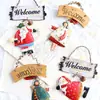 Decoração de Natal pequeno pingente resina rattan anel retrô nostálgico homem velho decoração europeia layout de cena de árvore de Natal