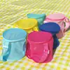 Bolso bandolera cilíndrico de malla color macarrón, bolsa de playa para niños, bolsa portátil de almacenamiento para natación, bolsa organizadora de almacenamiento para juguetes