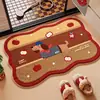 Felpudo para Puerta de Baño de Dibujos Animados Perrito Alfombra de Imitación Cachemir Alfombrilla Absorbente de Agua para Suelo de Baño Alfombrilla Gruesa Antideslizante para Pies
