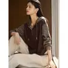 Sudadera de Empalme a Cuadros Retro 25 Otoño e Invierno Cepillada Holgada Aspecto Adelgazante Sudadera con Capucha Falsa de Dos Piezas