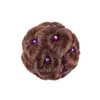 Peluca de Moño de Perlas para Mujer, Moño de Nueve Flores, Recogido Rápido, Adorno de Moño de Cabello de Seda Natural de Alta Temperatura