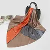 Hangzhou Seda Primavera e Outono Seda Simulada Lenço de Seda Cetim Feminino Inverno Mais Fácil de Combinar Lenço Decorativo Cetim 90 Lenço Quadrado Grande