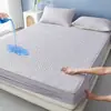 Funda de Cama Impermeable Acolchada de Algodón Lavado Grado Madre e Hijo Cubierta de Cama Cubierta de Colchón Cubierta Protectora de Colchón Comercio Exterior Transfronterizo Funda de Cama de Algodón Puro ~