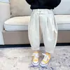 Moda Infantil Primavera y Otoño Nuevo Estilo Popular Celebridad de Internet Niñas Pequeñas 4 Camiseta Holgada de Manga Larga Ropa Exterior de Moda Conjunto de Dos Piezas