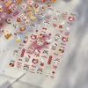 Pegatinas para Uñas Año Nuevo Gato y León Nuevo 3D en Relieve Lindo Festivo Caballo Pequeño Año Festival de Primavera Pegatinas para Uñas