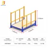 Estantería apilable plegable con paneles de madera y hierro cubiertos de tela, estantería apilable para rollos de tela de alta resistencia