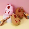 Cartera de Silicona de Capibara Llavero Infantil Bolsa de Almacenamiento Colgante Bolsa de Almacenamiento para Monedas