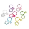 Dopamina Colorido Transparente Hueco Estrella de Cinco Puntas Corazón Anillo para Libro Llavero Caja de Auriculares DIY Colgante Joyería