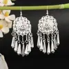 Pendientes de Pavo Real para Minorías Étnicas, Regalos Retro de Plata Miao Estilo Étnico, Accesorios de Pendientes Vintage de Imitación Plata