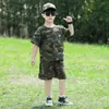 Fantasias de Performance para Meninos, Uniformes Camuflados de Manga Curta, Uniformes de Treinamento Militar de Verão para Jardim de Infância, Uniformes de Acampamento de Verão da Polícia