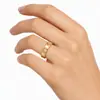 Anel Europeu e Americano Transfronteiriço de 6mm Novo Personalizado para Casal Aço Titânio Regras Padrão Pneu Ouro 18K Anel Aço Inoxidável 304