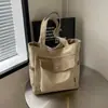Bolso de Hombro de Gran Capacidad Color Sólido para Mujer 2024 Nuevo Estilo Bolso Tote de Moda Bolso de Mano Casual Bolso de Mano de Alta Textura