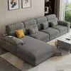 Sofá Nuevo de Tela Chenille de Algodón y Lino de Alta Gama Nórdica, Sofá Moderno Minimalista para Sala de Estar para Apartamentos Grandes y Pequeños, Sofá de Tela con Chaise Longue