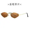 Nuevas Gafas de Sol de Moda Poligonales Metálicas 9572 Joker Gafas de Sol de Montura Pequeña Estilo INS para Mujer Gafas de Sol Personalizadas