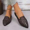 36-43 Sapatos Femininos Tamanho Grande Bico Fino 2025 Novo Flat Respirável Boca Rasa Slip-On Sapatos Femininos Mais Fáceis de Combinar