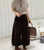Pantalones de pana anchos de pierna ancha para mujer, Otoño Invierno, cintura alta, holgados, adelgazantes, fluidos, tobilleros, casuales, estilo Millard, tendencia