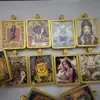Pintura Thangka Dorada de las Vidas Pasadas y Presentes de Zaki Lam, los Ocho Zorros Guardianes, Pintura Thangka Semipintada a Mano sobre Lienzo