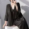 Venta Directa de FábricaDirecto desde la Fábrica OriginalAlgodón Nublado Manga Tres Cuartos Pantalón Largo Pijama de Encaje para Mujer Holgado Ropa de Casa Puede