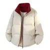 Nueva chaqueta de algodón de comercio exterior para hombre, abrigo de algodón cálido engrosado de color liso para invierno, chaqueta acolchada versátil de marca de moda con cuello alto en stock