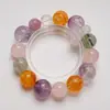 [Yunuo Xiaoxiao] Pulseira de Cristal Branco Natural para Mulheres, Pulseira Versátil de Cavalo Rosa Lavanda Clareador Atacado