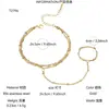 Pulsera de Acero Inoxidable con Baño de Oro de 18 Quilates para Mujer, Geométrica, Elegante y Sencilla, Tachonada con Perlas