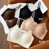 Sutiã de beleza com costas em tecido escovado sem costura para outono e inverno para mulheres, bojo fino, busto pequeno, push-up, sem aro, anti-queda, sutiã quente