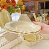 Prato Fufu com borda creme, prato de café da manhã para frutas doméstico, prato de salada, prato de servir, plástico, estilo ocidental, design de chapéu de palha